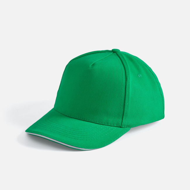 Бейсболка Long Beach, ярко-зеленая с белым