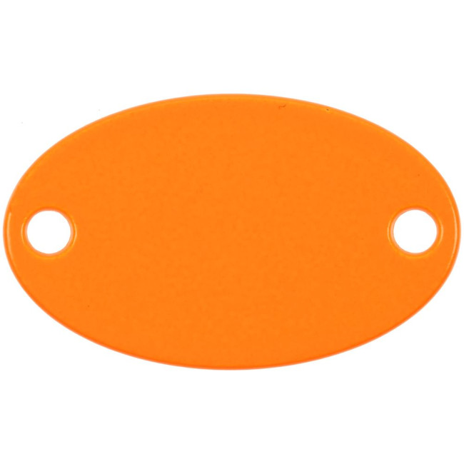 Шильдик металлический Alfa Oval, оранжевый неон