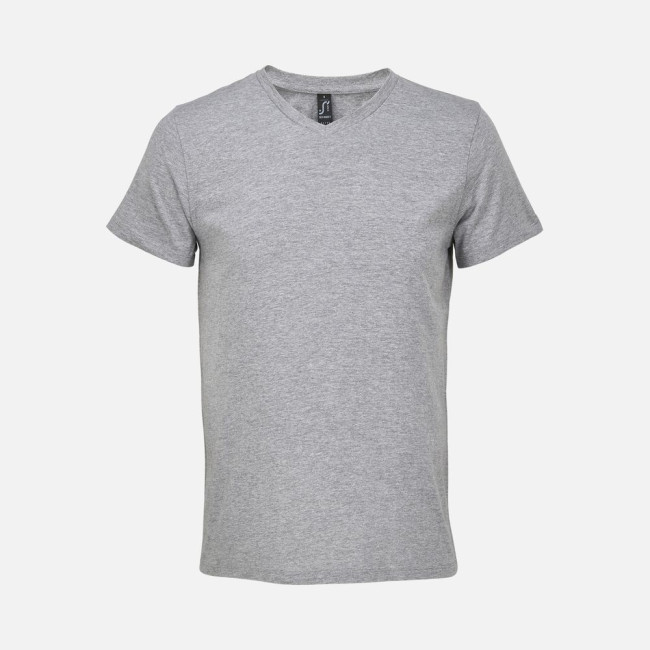 Футболка унисекс Regent с V-образным вырезом, серый меланж