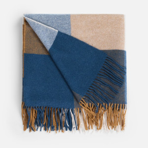 Плед Fleco, синий с коричневым