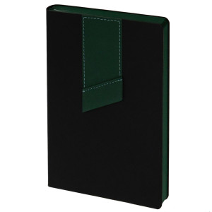 Ежедневник Bookmark, недатированный, черный с зеленым