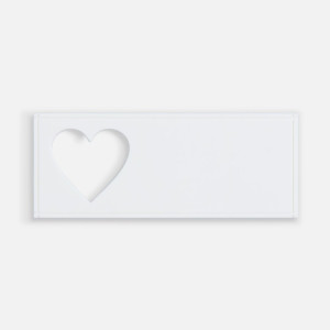 Лейбл из ПВХ с вырубкой «Сердце», белый