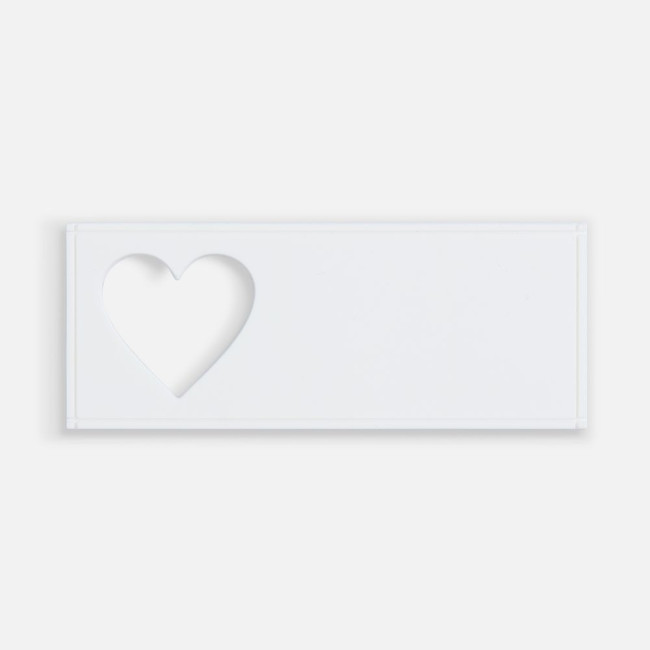 Лейбл из ПВХ с вырубкой «Сердце», белый