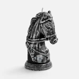 Свеча фигурная «Бюст лошади», серебристая