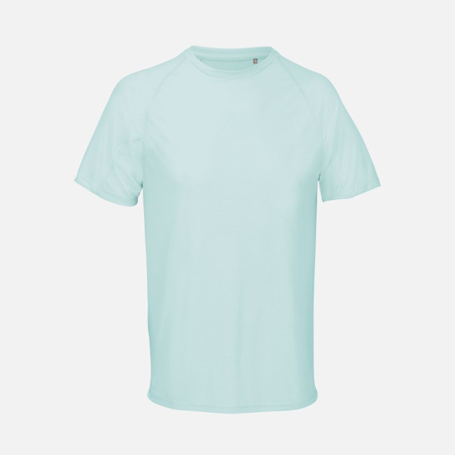 Футболка спортивная унисекс Vortex, зелено-голубая